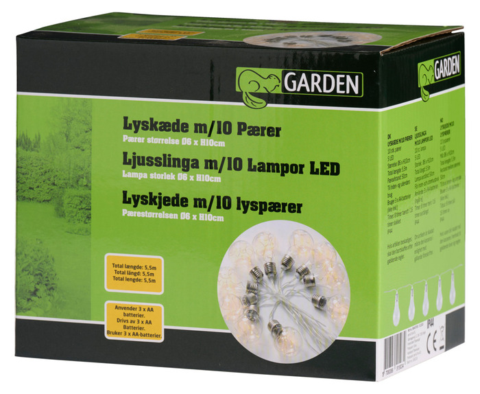 Lyslenke med 10 pærer 5,5 meter